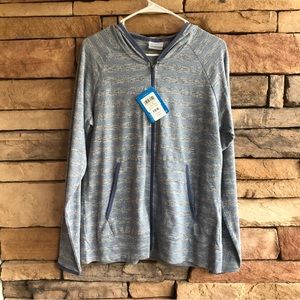 Columbia blue striped zip up Wannacut Ridge Hoodie Jacket NWT Large